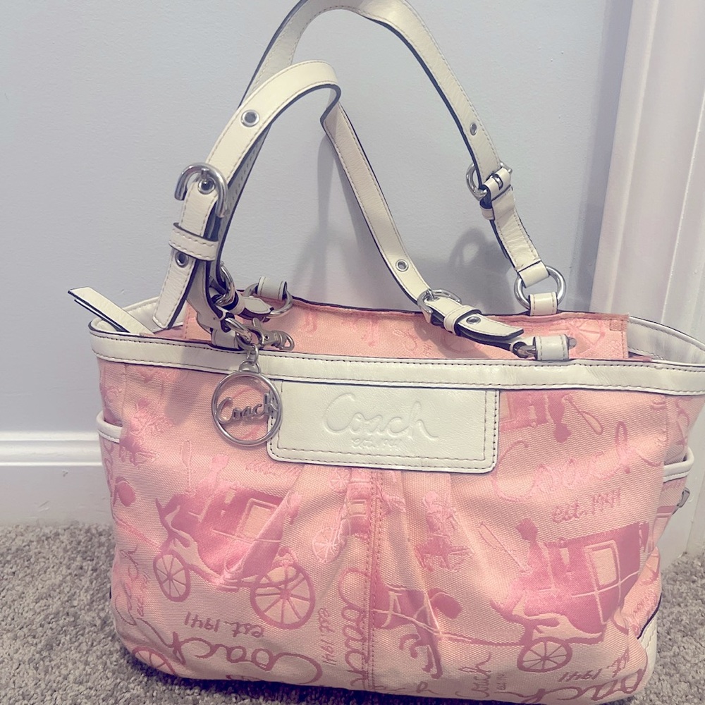 Vintage pink coach purse